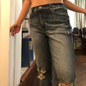 Express high waisted girlfriend jeans